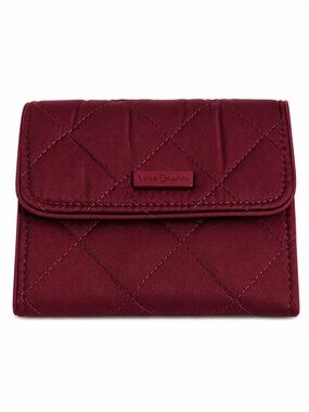Vera Bradley RFID Riley Compact Wallet Berry Red NWT Performance Twill